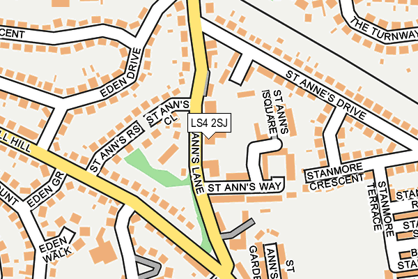 LS4 2SJ map - OS OpenMap – Local (Ordnance Survey)