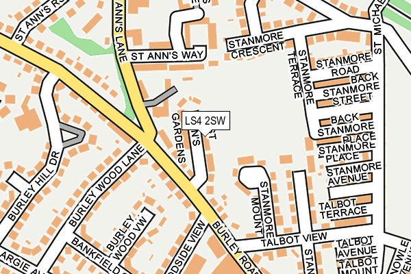 LS4 2SW map - OS OpenMap – Local (Ordnance Survey)
