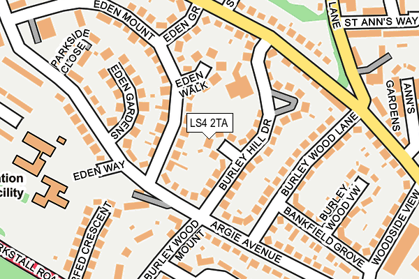 LS4 2TA map - OS OpenMap – Local (Ordnance Survey)