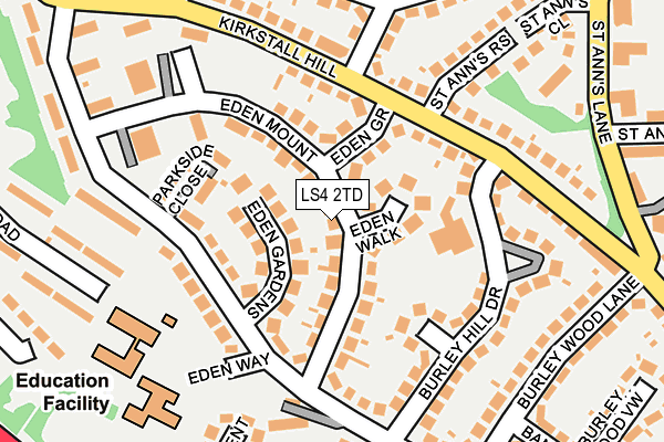 LS4 2TD map - OS OpenMap – Local (Ordnance Survey)