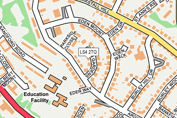 LS4 2TQ map - OS OpenMap – Local (Ordnance Survey)