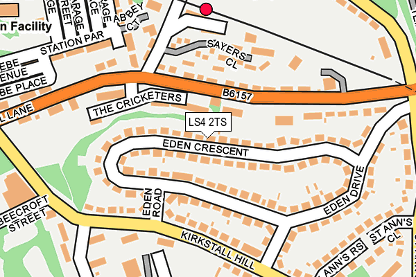 LS4 2TS map - OS OpenMap – Local (Ordnance Survey)