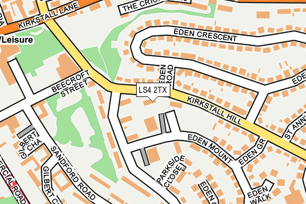 LS4 2TX map - OS OpenMap – Local (Ordnance Survey)
