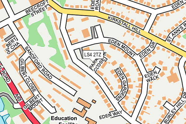 LS4 2TZ map - OS OpenMap – Local (Ordnance Survey)