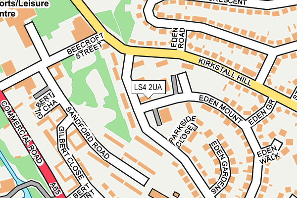LS4 2UA map - OS OpenMap – Local (Ordnance Survey)