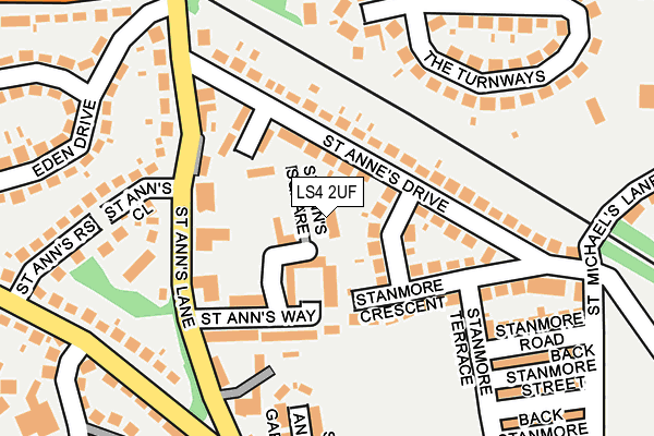 LS4 2UF map - OS OpenMap – Local (Ordnance Survey)