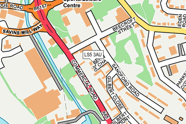 LS5 3AU map - OS OpenMap – Local (Ordnance Survey)