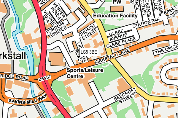 LS5 3BE map - OS OpenMap – Local (Ordnance Survey)