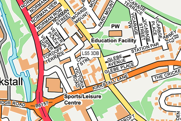 LS5 3DB map - OS OpenMap – Local (Ordnance Survey)