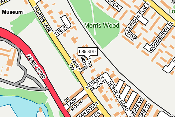 LS5 3DD map - OS OpenMap – Local (Ordnance Survey)