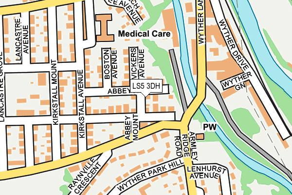 LS5 3DH map - OS OpenMap – Local (Ordnance Survey)