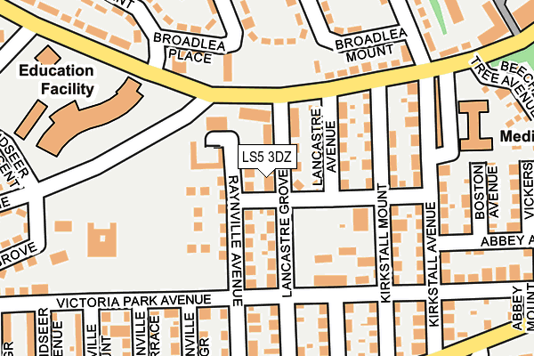 LS5 3DZ map - OS OpenMap – Local (Ordnance Survey)