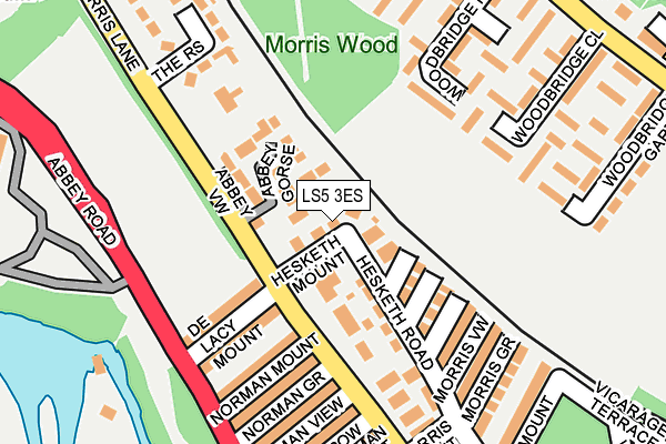 LS5 3ES map - OS OpenMap – Local (Ordnance Survey)