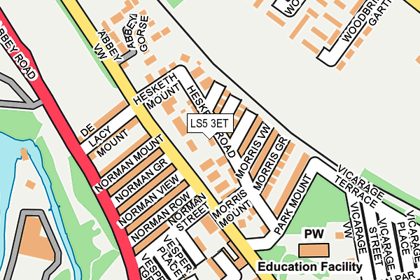LS5 3ET map - OS OpenMap – Local (Ordnance Survey)