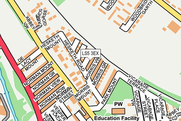 LS5 3EX map - OS OpenMap – Local (Ordnance Survey)