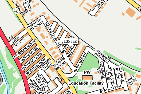 LS5 3EZ map - OS OpenMap – Local (Ordnance Survey)