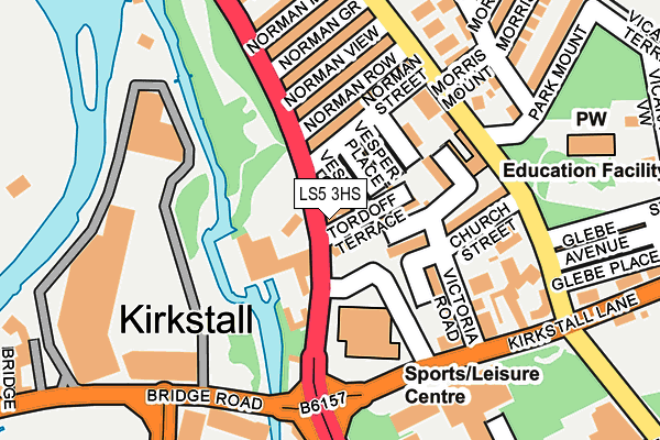 LS5 3HS map - OS OpenMap – Local (Ordnance Survey)