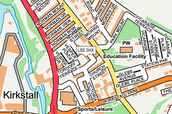 LS5 3HX map - OS OpenMap – Local (Ordnance Survey)