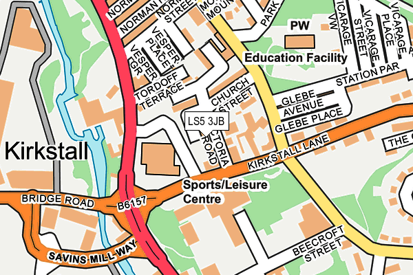 LS5 3JB map - OS OpenMap – Local (Ordnance Survey)