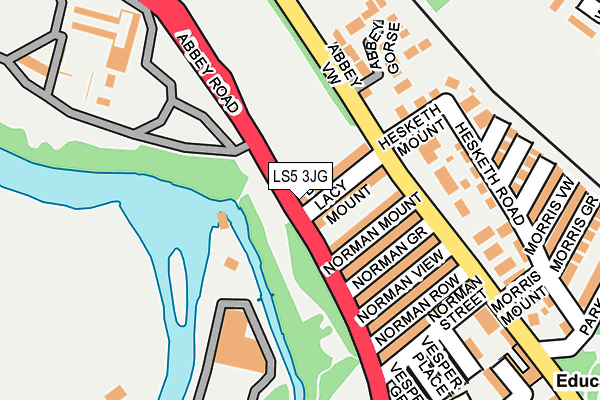 LS5 3JG map - OS OpenMap – Local (Ordnance Survey)