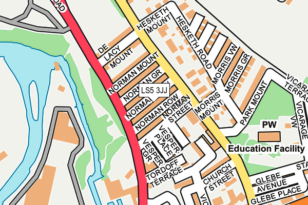 LS5 3JJ map - OS OpenMap – Local (Ordnance Survey)