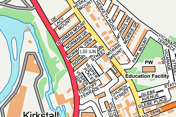 LS5 3JN map - OS OpenMap – Local (Ordnance Survey)