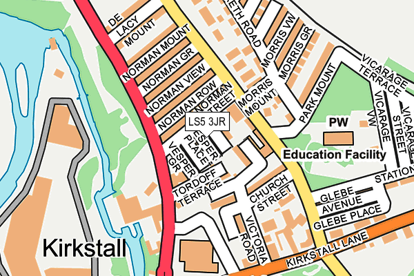 LS5 3JR map - OS OpenMap – Local (Ordnance Survey)