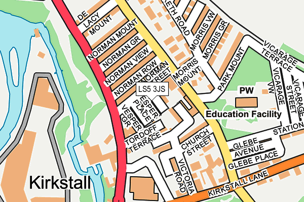 LS5 3JS map - OS OpenMap – Local (Ordnance Survey)