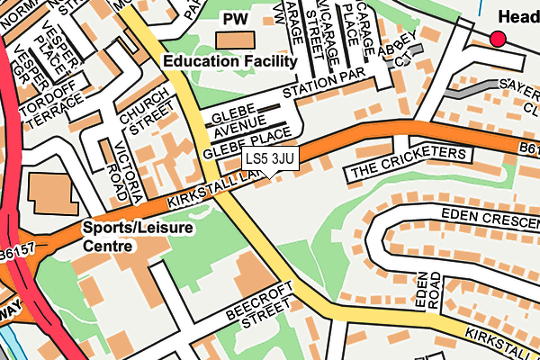 LS5 3JU map - OS OpenMap – Local (Ordnance Survey)