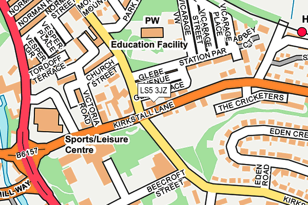 LS5 3JZ map - OS OpenMap – Local (Ordnance Survey)