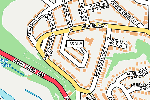 LS5 3LW map - OS OpenMap – Local (Ordnance Survey)