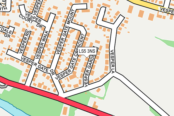 LS5 3NS map - OS OpenMap – Local (Ordnance Survey)