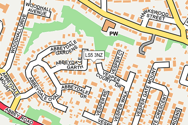 LS5 3NZ map - OS OpenMap – Local (Ordnance Survey)