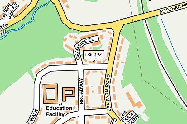 LS5 3PZ map - OS OpenMap – Local (Ordnance Survey)