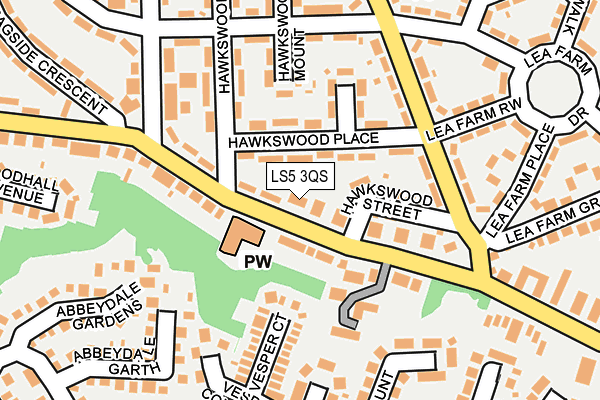 LS5 3QS map - OS OpenMap – Local (Ordnance Survey)