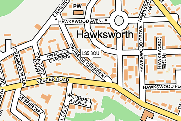 LS5 3QU map - OS OpenMap – Local (Ordnance Survey)