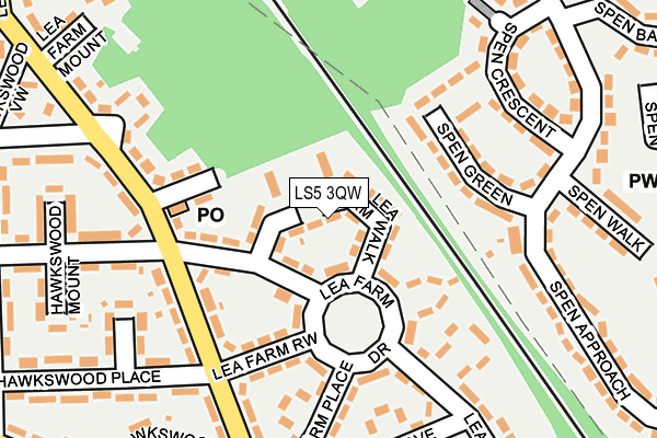 LS5 3QW map - OS OpenMap – Local (Ordnance Survey)