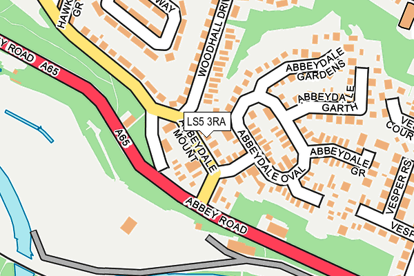 LS5 3RA map - OS OpenMap – Local (Ordnance Survey)