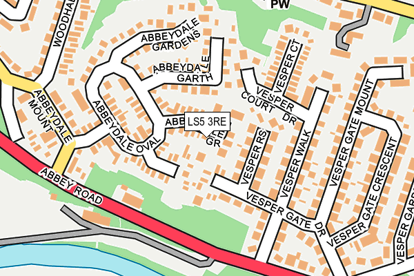 LS5 3RE map - OS OpenMap – Local (Ordnance Survey)