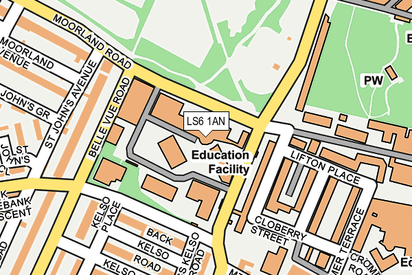 LS6 1AN map - OS OpenMap – Local (Ordnance Survey)