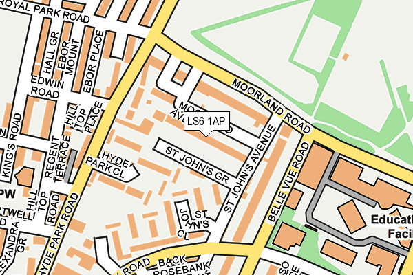 LS6 1AP map - OS OpenMap – Local (Ordnance Survey)