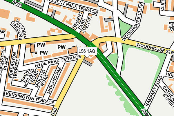 LS6 1AQ map - OS OpenMap – Local (Ordnance Survey)