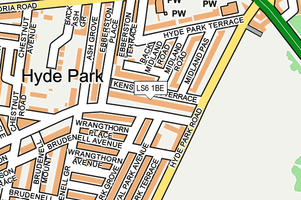 LS6 1BE map - OS OpenMap – Local (Ordnance Survey)