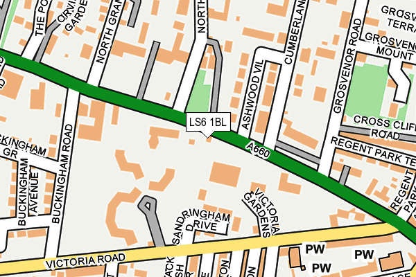 LS6 1BL map - OS OpenMap – Local (Ordnance Survey)