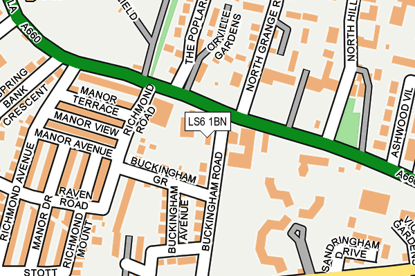 LS6 1BN map - OS OpenMap – Local (Ordnance Survey)