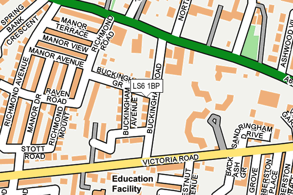 LS6 1BP map - OS OpenMap – Local (Ordnance Survey)