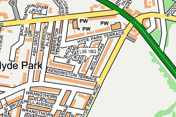 LS6 1BQ map - OS OpenMap – Local (Ordnance Survey)
