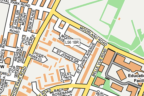 LS6 1BR map - OS OpenMap – Local (Ordnance Survey)