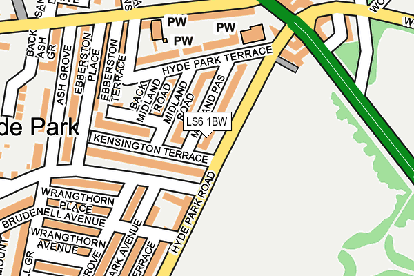 LS6 1BW map - OS OpenMap – Local (Ordnance Survey)