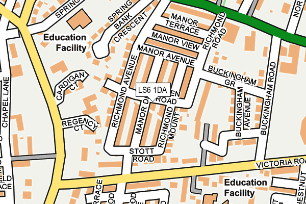 LS6 1DA map - OS OpenMap – Local (Ordnance Survey)